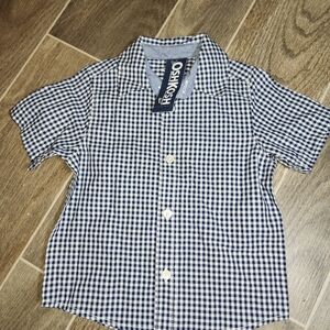 OshKosh B'gosh Blue and White Gingham Button Down Shirt